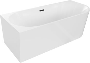 MEXEN/S - Mia voľne stojaca rohová vaňa ľavá 180 x 80, biela, sifón a prepad čierna 52691808000L-70