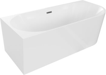 MEXEN/S - Mia voľne stojaca rohová vaňa ľavá 180 x 80, biela, sifón a prepad grafit kartáčovaná 52691808000L-66