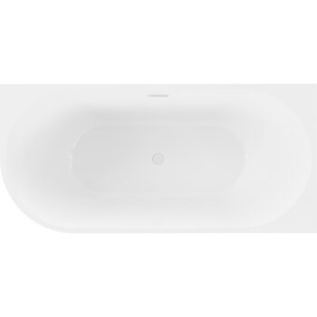 MEXEN/S - Mia voľne stojaca rohová vaňa pravá 160 x 80, biela/čierna, sifón a prepad biela 52691608075P-20