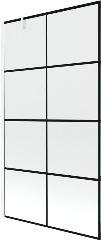 MEXEN/S - Next vaňová zástena FIX 100x150, čierny dekor, biela 895-100-000-00-77-20