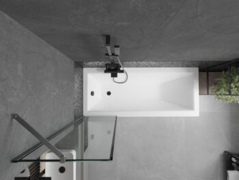 MEXEN/S - Next vaňová zástena FIX 50 x 150, čierna vzor, grafit kartáčovaná 895-050-000-00-70-66