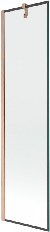 MEXEN/S - Next vaňová zástena FIX 50 x 150, čierna vzor, meď kartáčovaná 895-050-000-00-70-65