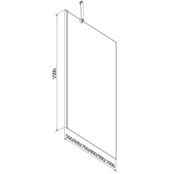 MEXEN/S - Next vaňová zástena FIX 50 x 150, dekor, grafit metal 895-050-000-00-30-95