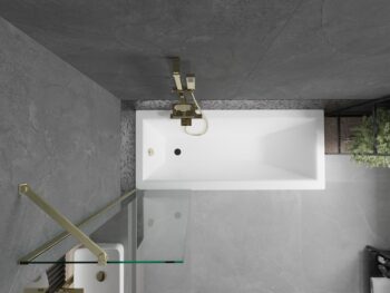 MEXEN/S - Next vaňová zástena FIX 50 x 150, transparent, zlatá kartáčovaná 895-050-000-00-00-55