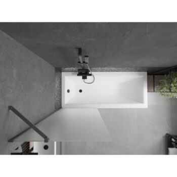 MEXEN/S - Next vaňová zástena FIX 70 x 150, dekor, grafit metal 895-070-000-00-30-95