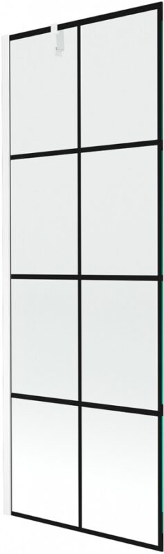 MEXEN/S - Next vaňová zástena FIX 70x150, čierny dekor, biela 895-070-000-00-77-20