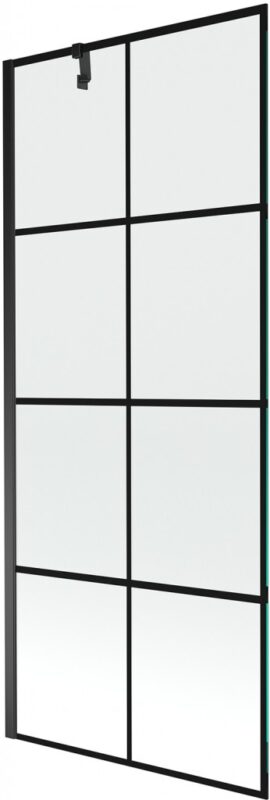 MEXEN/S - Next vaňová zástena FIX 80 x 150, čierny dekor, čierna 895-080-000-00-77-70