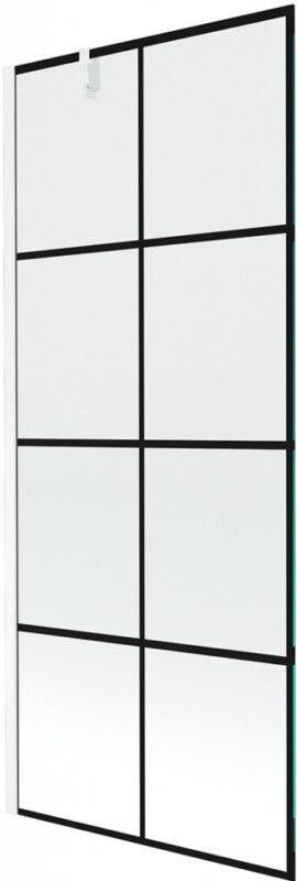 MEXEN/S - Next vaňová zástena FIX 80x150, čierny dekor, biela 895-080-000-00-77-20