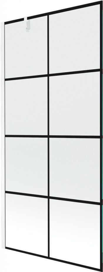MEXEN/S - Next vaňová zástena FIX 90x150, čierny dekor, biela 895-090-000-00-77-20