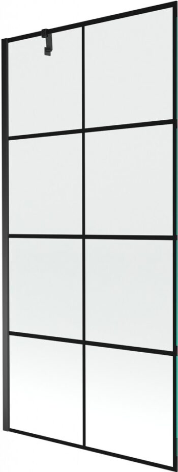 MEXEN/S - Next vaňová zástena FIX 90x150, čierny dekor, čierna 895-090-000-00-77-70