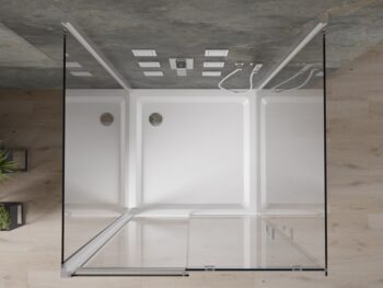 MEXEN/S - OMEGA sprchovací kút 3-stenný 100x100, transparent, chróm + vanička vrátane sifónu 825-100-100-01-00-3s-4010