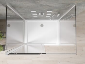 MEXEN/S - OMEGA sprchovací kút 3-stenný 100x80, transparent, chróm + vanička vrátane sifónu 825-100-080-01-00-3s-4010