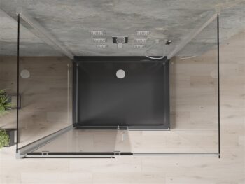 MEXEN/S - OMEGA sprchovací kút 3-stenný 110x90, transparent, chróm + vanička vrátane sifónu 825-110-090-01-00-3s-4070