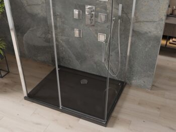 MEXEN/S - OMEGA sprchovací kút 3-stenný 140x80, transparent, chróm + vanička vrátane sifónu 825-140-080-01-00-3s-4070