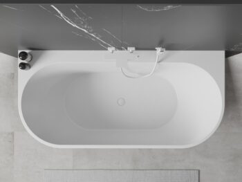 MEXEN/S - Oval+ voľne stojaca vaňa przyścienna 170 x 80, biela, sifón a prepad biela 52681708000-20