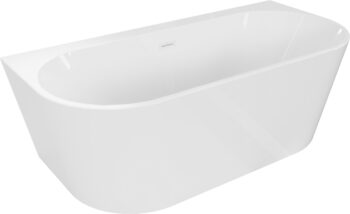 MEXEN/S - Oval+ voľne stojaca vaňa przyścienna 170 x 80, biela, sifón a prepad biela 52681708000-20