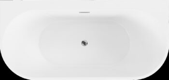 MEXEN/S - Oval+ voľne stojaca vaňa przyścienna 170 x 80, biela, sifón a prepad chróm 52681708000-01