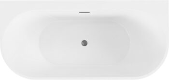 MEXEN/S - Oval+ voľne stojaca vaňa przyścienna 170 x 80, biela, sifón a prepad grafit kartáčovaná 52681708000-66