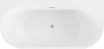 MEXEN/S - Oval+ voľne stojaca vaňa przyścienna 170 x 80, biela, sifón a prepad nikel kartáčovaná 52681708000-97