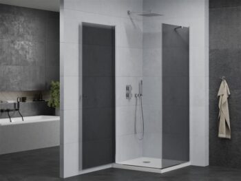 MEXEN/S - Pretória sprchovací kút 100x100, grafit, chróm + sprchová vanička vrátane sifónu 852-100-100-01-40-4010