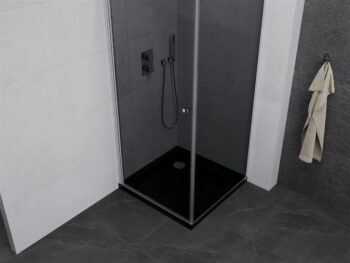 MEXEN/S - Pretória sprchovací kút 100x100, grafit, chróm + sprchová vanička vrátane sifónu 852-100-100-01-40-4070