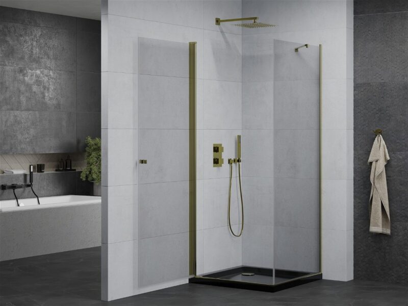 MEXEN/S - Pretória sprchovací kút 100x100, transparent, zlatá + sprchová vanička vrátane sifónu 852-100-100-50-00-4070G MEXEN/S - Pretória sprchovací kút 100x100, transparent, zlatá + sprchová vanička vrátane sifónu 852-100-100-50-00-4070G