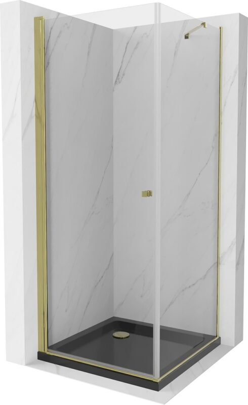 MEXEN/S - Pretória sprchovací kút 100x100, transparent, zlatá + sprchová vanička vrátane sifónu 852-100-100-50-00-4070G MEXEN/S - Pretória sprchovací kút 100x100, transparent, zlatá + sprchová vanička vrátane sifónu 852-100-100-50-00-4070G