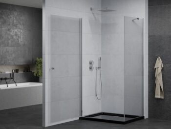 MEXEN/S - Pretória sprchovací kút 100x110, transparent, chróm + sprchová vanička vrátane sifónu 852-100-110-01-00-4070