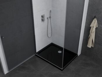 MEXEN/S - Pretória sprchovací kút 100x70, grafit, chróm + sprchová vanička vrátane sifónu 852-100-070-01-40-4070