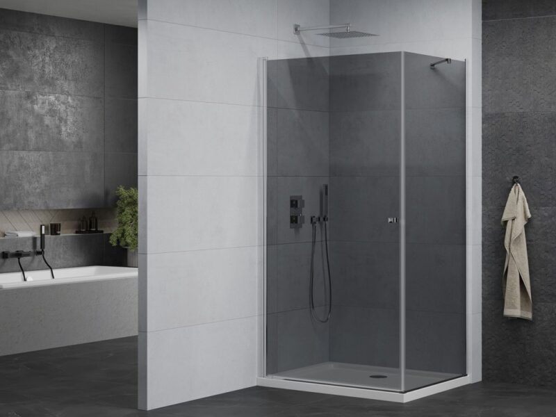 MEXEN/S - Pretória sprchovací kút 100x80, grafit, chróm + sprchová vanička vrátane sifónu 852-100-080-01-40-4010 MEXEN/S - Pretória sprchovací kút 100x80, grafit, chróm + sprchová vanička vrátane sifónu 852-100-080-01-40-4010