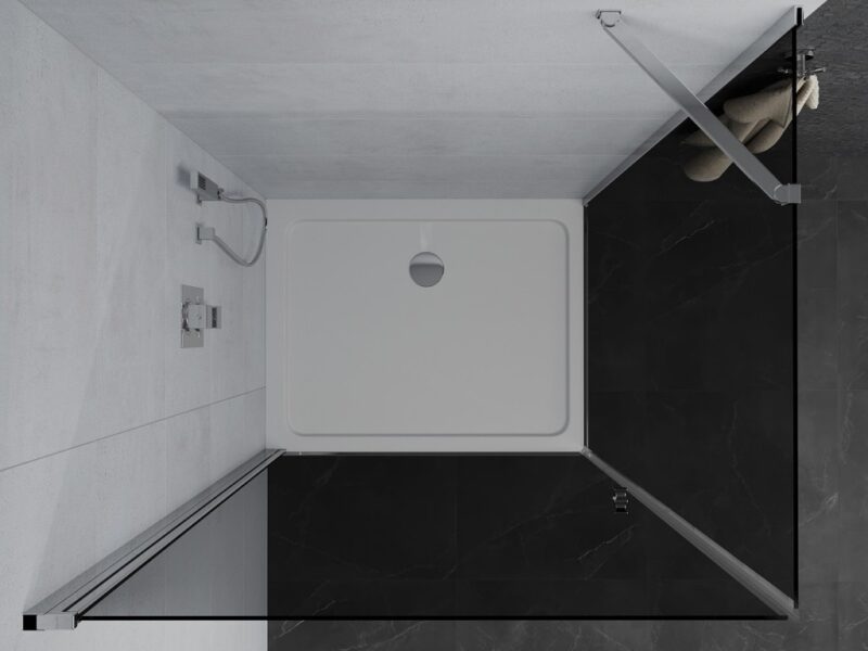 MEXEN/S - Pretória sprchovací kút 100x80, grafit, chróm + sprchová vanička vrátane sifónu 852-100-080-01-40-4010 MEXEN/S - Pretória sprchovací kút 100x80, grafit, chróm + sprchová vanička vrátane sifónu 852-100-080-01-40-4010