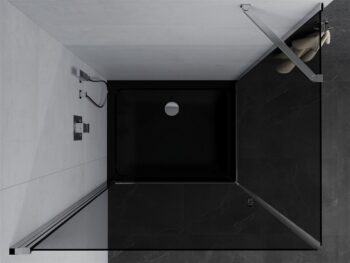MEXEN/S - Pretória sprchovací kút 70x100, grafit, chróm + sprchová vanička vrátane sifónu 852-070-100-01-40-4070