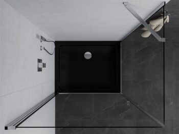 MEXEN/S - Pretória sprchovací kút 70x100, transparent, chróm + sprchová vanička vrátane sifónu 852-070-100-01-00-4070