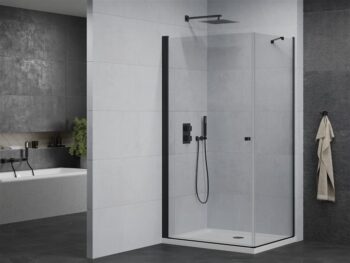 MEXEN/S - Pretória sprchovací kút 70x100, transparent, čierna + sprchová vanička vrátane sifónu 852-070-100-70-00-4010B