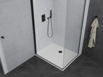 MEXEN/S - Pretória sprchovací kút 70x100, transparent, čierna + sprchová vanička vrátane sifónu 852-070-100-70-00-4010B