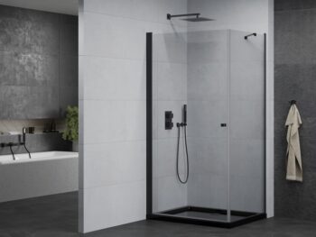 MEXEN/S - Pretória sprchovací kút 70x110, transparent, čierna + sprchová vanička vrátane sifónu 852-070-110-70-00-4070B
