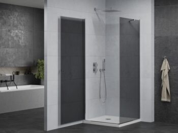 MEXEN/S - Pretória sprchovací kút 70x70, grafit, chróm + sprchová vanička vrátane sifónu 852-070-070-01-40-4010