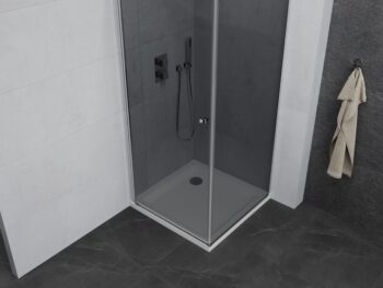 MEXEN/S - Pretória sprchovací kút 70x70, grafit, chróm + sprchová vanička vrátane sifónu 852-070-070-01-40-4010