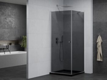 MEXEN/S - Pretória sprchovací kút 70x70, grafit, chróm + sprchová vanička vrátane sifónu 852-070-070-01-40-4070