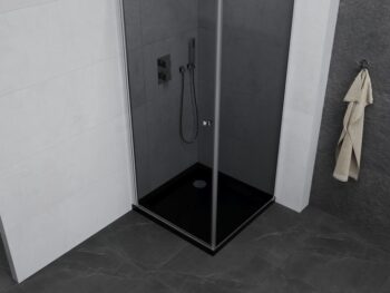 MEXEN/S - Pretória sprchovací kút 70x70, grafit, chróm + sprchová vanička vrátane sifónu 852-070-070-01-40-4070