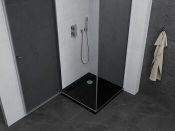 MEXEN/S - Pretória sprchovací kút 70x70, grafit, chróm + sprchová vanička vrátane sifónu 852-070-070-01-40-4070