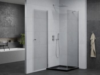 MEXEN/S - Pretória sprchovací kút 70x70, transparent, chróm + sprchová vanička vrátane sifónu 852-070-070-01-00-4070