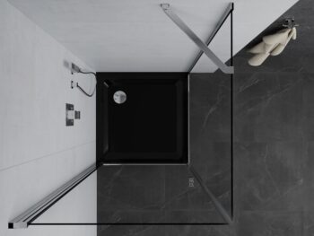 MEXEN/S - Pretória sprchovací kút 70x70, transparent, chróm + sprchová vanička vrátane sifónu 852-070-070-01-00-4070