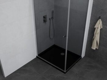 MEXEN/S - Pretória sprchovací kút 70x80, grafit, chróm + sprchová vanička vrátane sifónu 852-070-080-01-40-4070