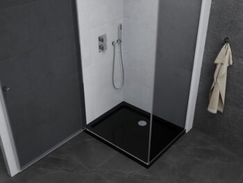 MEXEN/S - Pretória sprchovací kút 70x80, grafit, chróm + sprchová vanička vrátane sifónu 852-070-080-01-40-4070
