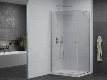 MEXEN/S - Pretória sprchovací kút 80x120, transparent, chróm + sprchová vanička vrátane sifónu 852-080-120-01-00-4010