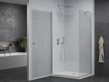 MEXEN/S - Pretória sprchovací kút 80x120, transparent, chróm + sprchová vanička vrátane sifónu 852-080-120-01-00-4010
