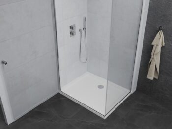 MEXEN/S - Pretória sprchovací kút 80x120, transparent, chróm + sprchová vanička vrátane sifónu 852-080-120-01-00-4010