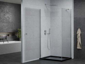 MEXEN/S - Pretória sprchovací kút 80x70, transparent, chróm + sprchová vanička vrátane sifónu 852-080-070-01-00-4070
