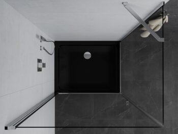 MEXEN/S - Pretória sprchovací kút 80x70, transparent, chróm + sprchová vanička vrátane sifónu 852-080-070-01-00-4070